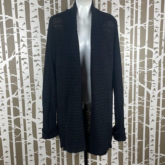 Venue Ribbon Knit Open Front Longline Cardigan Sweater 1X - Picture 1 of 8